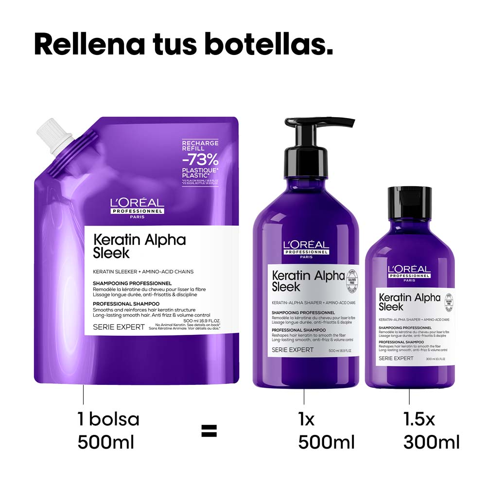 REFILL SHAMPOO PROFESIONAL ANTI-FRIZZ KERATIN ALPHA SLEEK (REFILL SHAMPOO ANTI-FRIZZ)